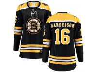 Women's Derek Sanderson Breakaway Black Home NHL Jersey Boston Bruins #16