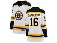 Women's Derek Sanderson Breakaway White Away NHL Jersey Boston Bruins #16