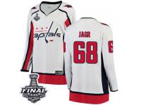 Women's Fanatics Branded Washington Capitals #68 Jaromir Jagr White Away Breakaway 2018 Stanley Cup Final NHL Jersey