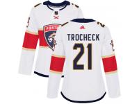 Women's Florida Panthers #21 Vincent Trocheck Reebok White Away Authentic NHL Jersey