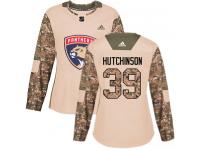 Women's Florida Panthers #39 Michael Hutchinson Adidas Camo Authentic Veterans Day Practice NHL Jersey