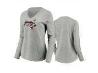Women's Kansas City Chiefs Heather Gray Super Bowl LIV Champions Trophy Collection Locker Room Long Sleeve T-Shirt