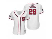 Women's Kurt Suzuki Washington Nationals White 2019 World Series Champions Cool Base Jersey