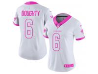 Women's Limited Brandon Doughty #6 Nike White Pink Jersey - NFL Miami Dolphins Rush Fashion