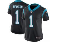 Women's Limited Cam Newton #1 Nike Black Home Jersey - NFL Carolina Panthers Vapor Untouchable