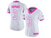 Women's Limited Dustin Hopkins #3 Nike White Pink Jersey - NFL Washington Redskins Rush Fashion