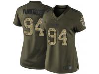 Women's Limited Eddie Vanderdoes #94 Nike Green Jersey - NFL Oakland Raiders Salute to Service