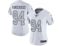 Women's Limited Eddie Vanderdoes #94 Nike White Jersey - NFL Oakland Raiders Rush