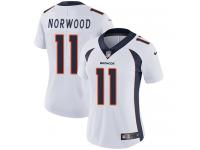 Women's Limited Jordan Norwood #11 Nike White Road Jersey - NFL Denver Broncos Vapor Untouchable