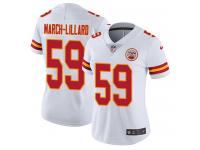Women's Limited Justin March-Lillard #59 Nike White Road Jersey - NFL Kansas City Chiefs Vapor Untouchable