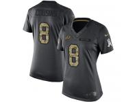 Women's Limited Kirk Cousins #8 Nike Black Jersey - NFL Washington Redskins 2016 Salute to Service