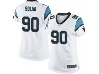 Women's Limited Paul Soliai #90 Nike White Road Jersey - NFL Carolina Panthers Vapor Untouchable