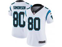Women's Limited Scott Simonson #80 Nike White Road Jersey - NFL Carolina Panthers Vapor Untouchable