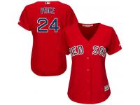 Women's Majestic Boston Red Sox #24 David Price Authentic Red Alternate Home MLB Jersey