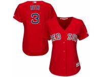 Women's Majestic Boston Red Sox #3 Babe Ruth Red Alternate Home MLB Jersey