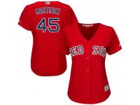 Women's Majestic Boston Red Sox #45 Pedro Martinez Authentic Red Alternate Home MLB Jersey