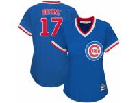 Women's Majestic Chicago Cubs #17 Kris Bryant Royal Blue Cooperstown MLB Jersey