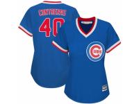 Women's Majestic Chicago Cubs #40 Willson Contreras Replica Royal Blue Cooperstown MLB Jersey