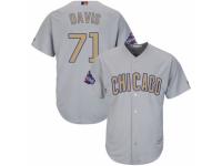Women's Majestic Chicago Cubs #71 Wade Davis Authentic Gray 2017 Gold Champion MLB Jersey