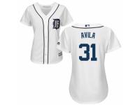 Women's Majestic Detroit Tigers #31 Alex Avila Authentic White Home Cool Base MLB Jersey