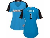 Women's Majestic Houston Astros #1 Carlos Correa Blue American League 2017 MLB All-Star MLB Jersey