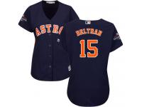 Women's Majestic Houston Astros #15 Carlos Beltran Authentic Navy Blue Alternate 2017 World Series Champions Cool Base MLB Jersey