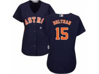 Women's Majestic Houston Astros #15 Carlos Beltran Authentic Navy Blue Alternate Cool Base MLB Jersey