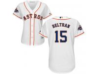 Women's Majestic Houston Astros #15 Carlos Beltran Authentic White Home 2017 World Series Champions Cool Base MLB Jersey