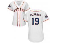 Women's Majestic Houston Astros #19 Tyler Clippard Replica White Home 2017 World Series Champions Cool Base MLB Jersey
