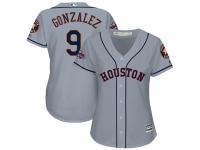 Women's Majestic Houston Astros #9 Marwin Gonzalez Authentic Grey Road 2017 World Series Champions Cool Base MLB Jersey