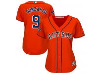 Women's Majestic Houston Astros #9 Marwin Gonzalez Authentic Orange Alternate 2017 World Series Champions Cool Base MLB Jersey