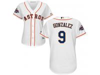 Women's Majestic Houston Astros #9 Marwin Gonzalez Authentic White Home 2017 World Series Champions Cool Base MLB Jersey