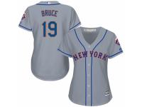 Women's Majestic New York Mets #19 Jay Bruce Grey Road Cool Base MLB Jersey