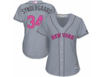 Women's Majestic New York Mets #34 Noah Syndergaard Grey Mother's Day Cool Base MLB Jersey