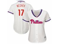Women's Majestic Philadelphia Phillies #17 Pat Neshek Cream Alternate Cool Base MLB Jersey