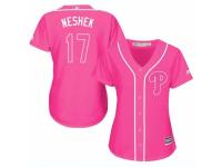 Women's Majestic Philadelphia Phillies #17 Pat Neshek Pink Fashion Cool Base MLB Jersey