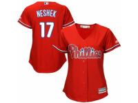 Women's Majestic Philadelphia Phillies #17 Pat Neshek Red Alternate Cool Base MLB Jersey