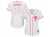 Women's Majestic Philadelphia Phillies #17 Pat Neshek White Fashion Cool Base MLB Jersey