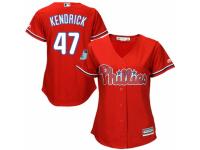 Women's Majestic Philadelphia Phillies #47 Howie Kendrick Authentic Red Alternate Cool Base MLB Jersey