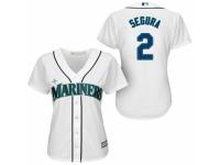 Women's Majestic Seattle Mariners #2 Jean Segura White Home Cool Base MLB Jersey