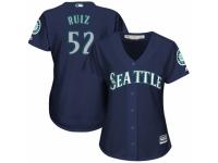 Women's Majestic Seattle Mariners #52 Carlos Ruiz Navy Blue Alternate 2 Cool Base MLB Jersey