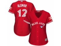 Women's Majestic Toronto Blue Jays #12 Roberto Alomar Red Canada Day MLB Jersey