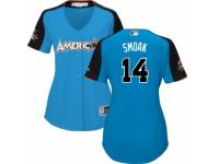 Women's Majestic Toronto Blue Jays #14 Justin Smoak Blue American League 2017 MLB All-Star MLB Jersey