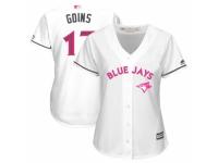 Women's Majestic Toronto Blue Jays #17 Ryan Goins White Mother's Day Cool Base MLB Jersey