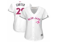 Women's Majestic Toronto Blue Jays #29 Joe Carter White Mother's Day Cool Base MLB Jersey