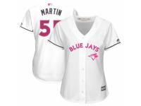 Women's Majestic Toronto Blue Jays #55 Russell Martin White Mother's Day Cool Base MLB Jersey