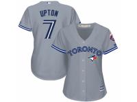 Women's Majestic Toronto Blue Jays #7 B.J. Upton Grey Road MLB Jersey