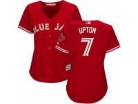 Women's Majestic Toronto Blue Jays #7 B.J. Upton Red Scarlet 2017 MLB Jersey