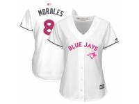 Women's Majestic Toronto Blue Jays #8 Kendrys Morales White Mother's Day Cool Base MLB Jersey