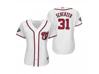 Women's Max Scherzer Washington Nationals White 2019 World Series Cool Base Jersey